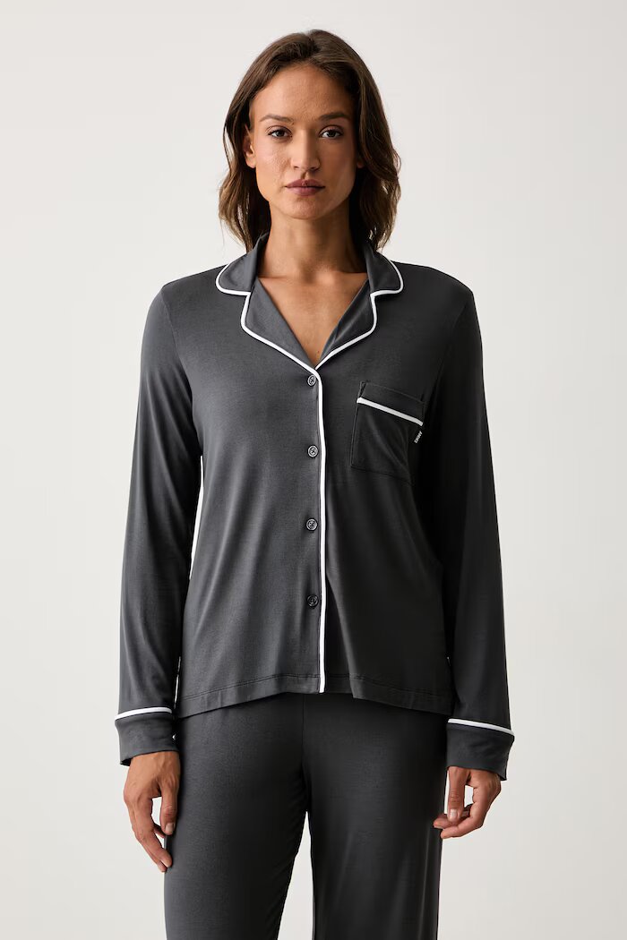 DKNY пижама от две части дамска от вискоза сива YI90092