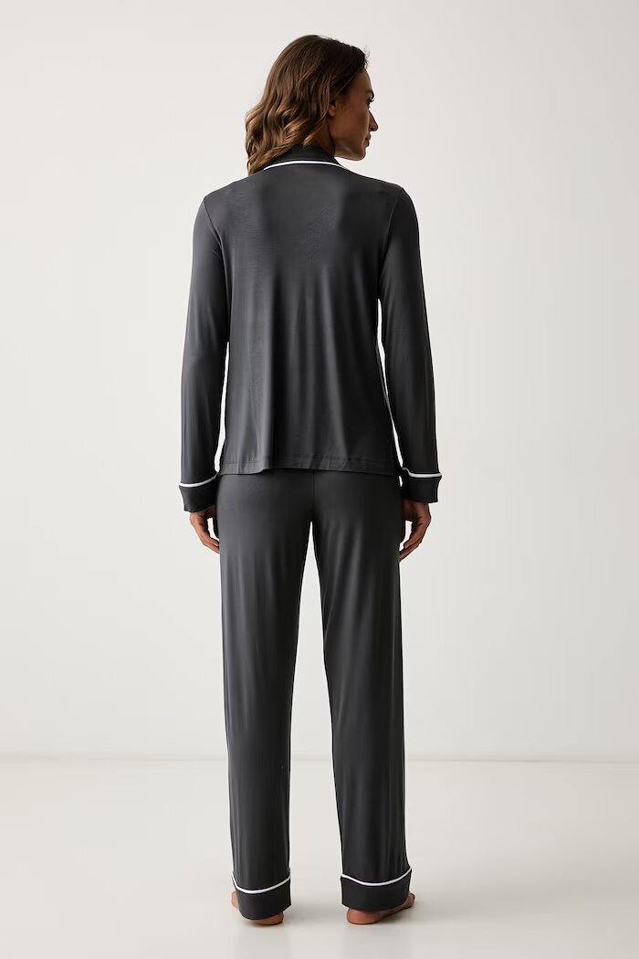 DKNY пижама от две части дамска от вискоза сива YI90092