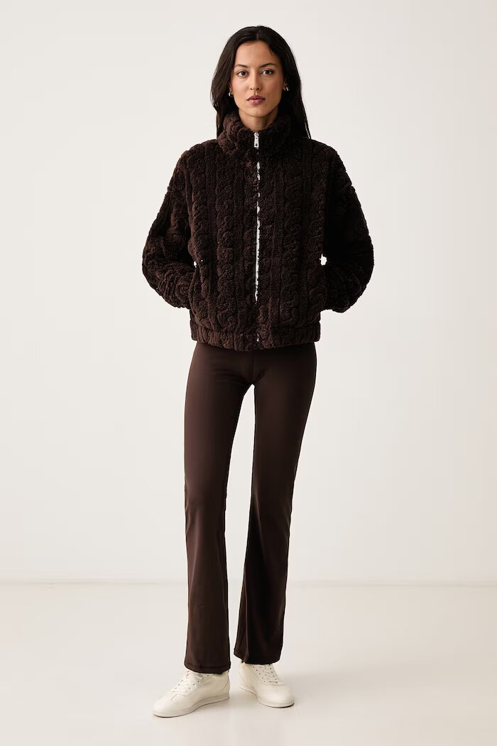 DKNY поларен суичър дамски кафяв DP6J9737