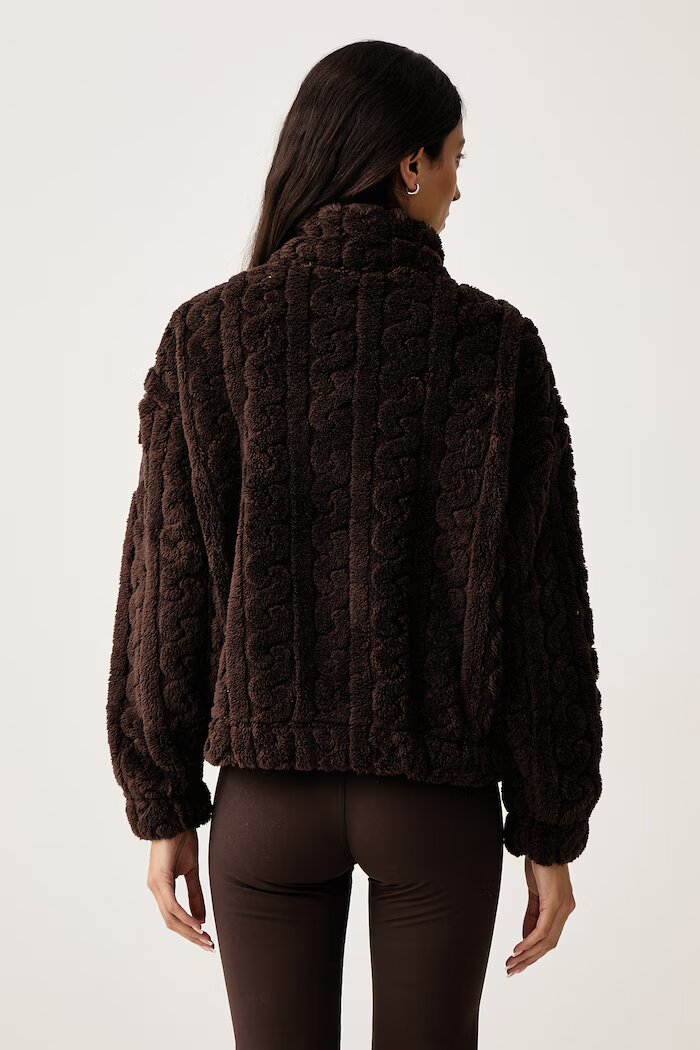 DKNY поларен суичър дамски кафяв DP6J9737