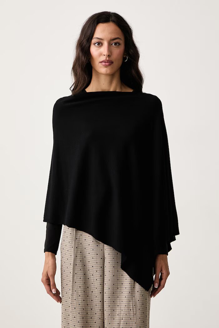 DKNY пончо дамско с вискоза черно DJ6R0981