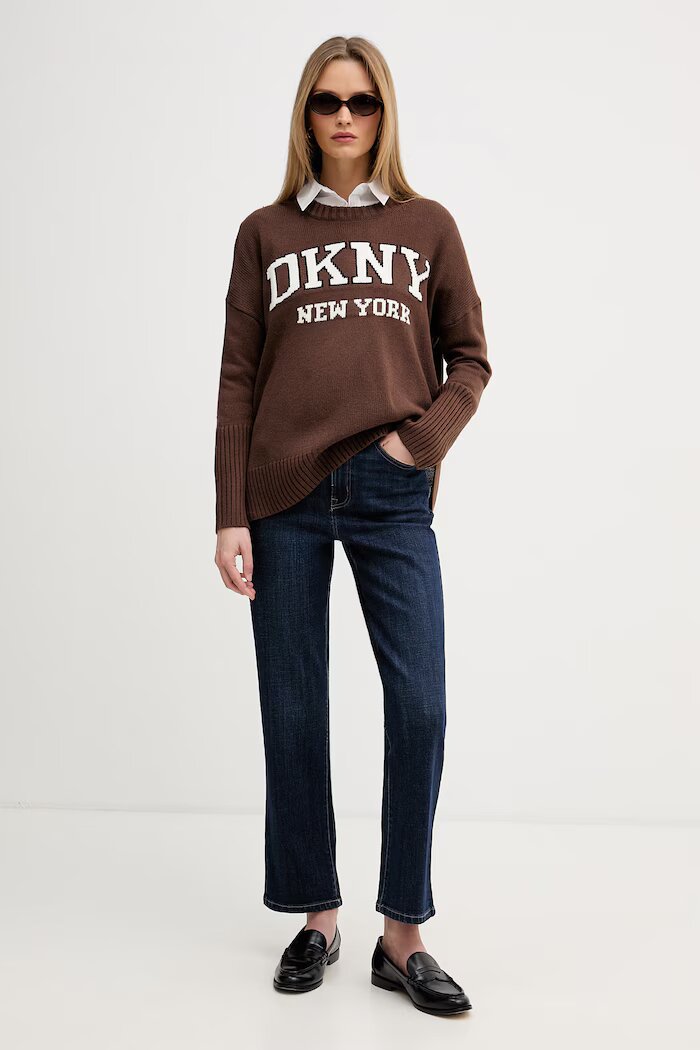 DKNY пуловер дамски кафяв DJ4R0362