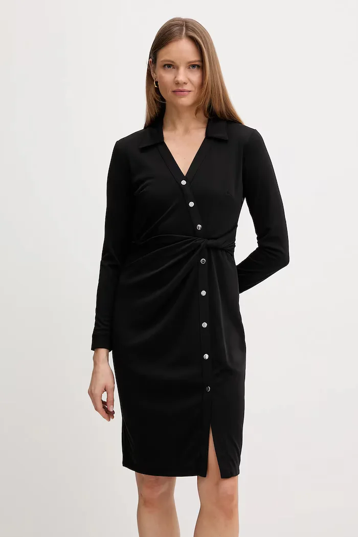 DKNY Рокля в черно къса със стандартна кройка DD5J2P39