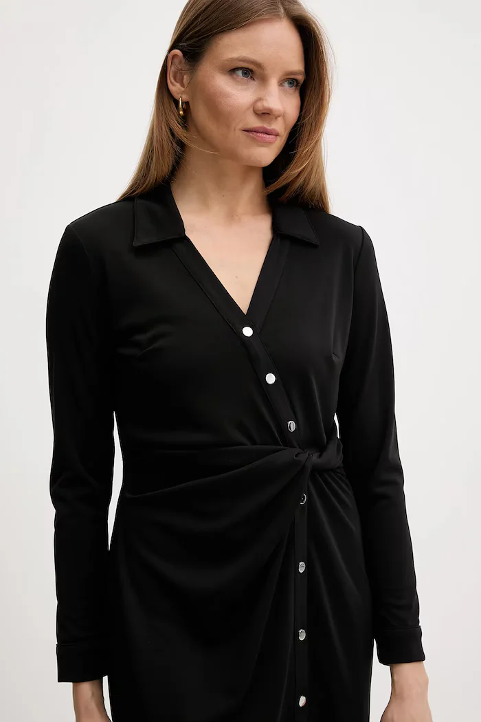 DKNY Рокля в черно къса със стандартна кройка DD5J2P39