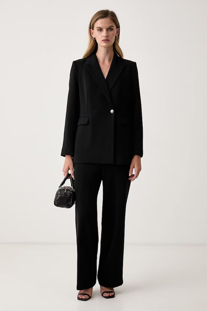 DKNY сако с двуредно закопчаване дамско черно UG6J2708
