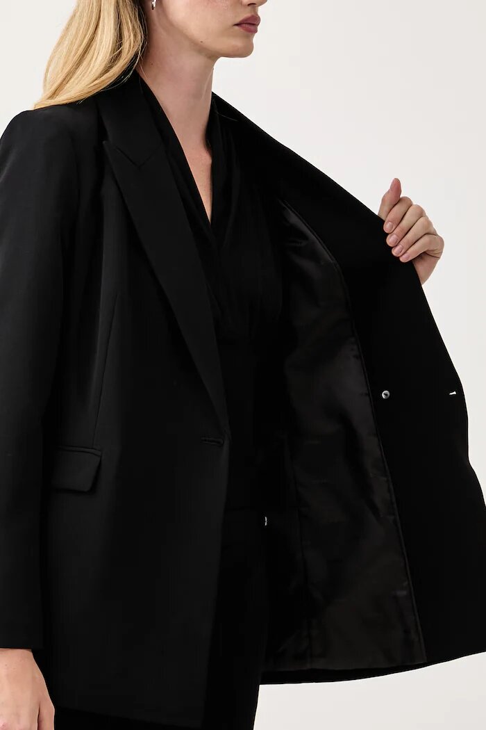 DKNY сако с двуредно закопчаване дамско черно UG6J2708