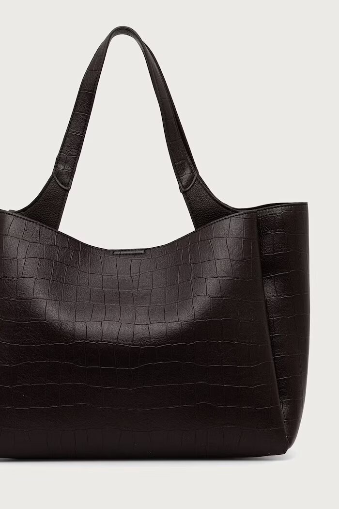 DKNY шопинг чанта дамска от имитация на кожа кафява R63APG32