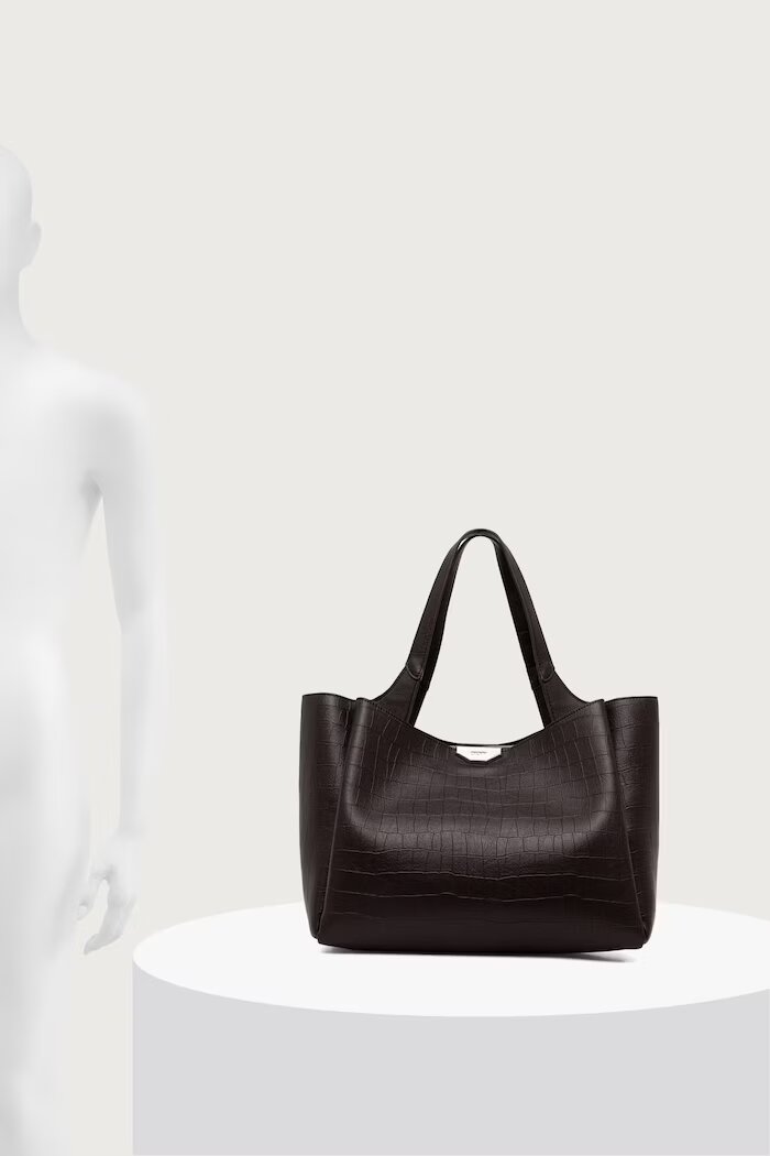 DKNY шопинг чанта дамска от имитация на кожа кафява R63APG32