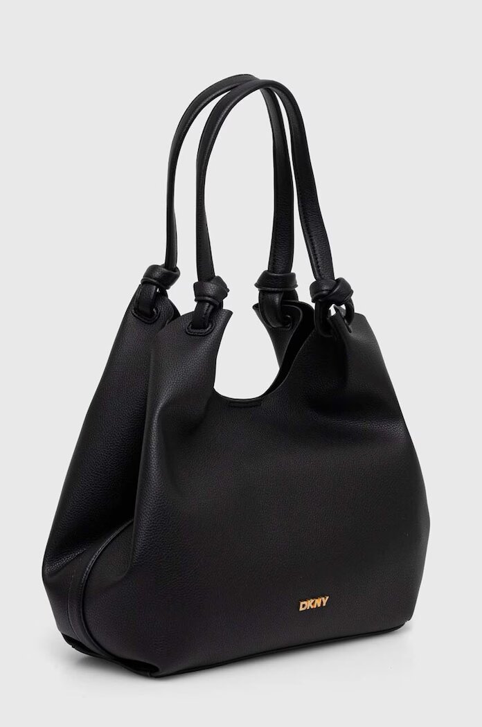 DKNY шопинг чанта дамска от имитация на кожа PAULA черна R42BAE49