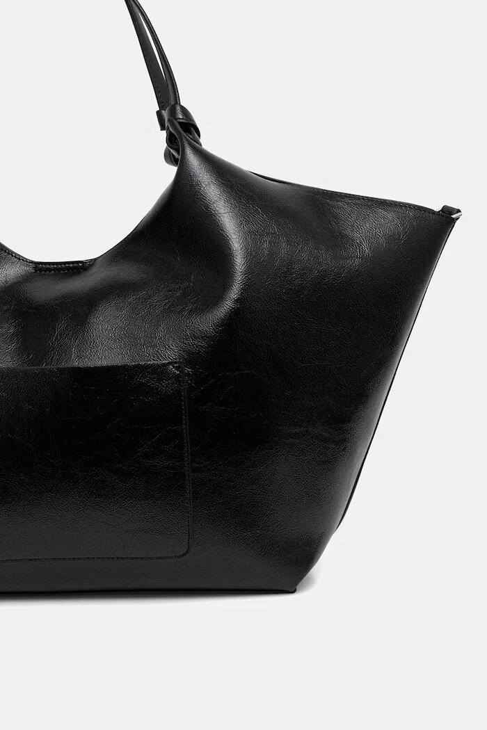 DKNY шопинг чанта дамска от имитация на кожа PAULA черна R62AXE48