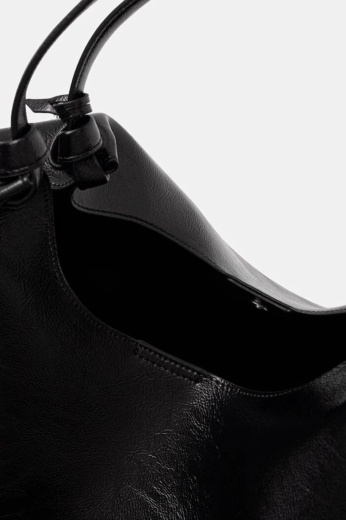 DKNY шопинг чанта дамска от имитация на кожа PAULA черна R62AXE48