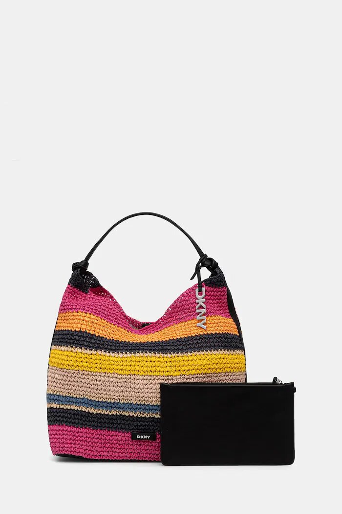 DKNY шопинг чанта дамска от сплетена материя PAULA многоцветна R61CYO07
