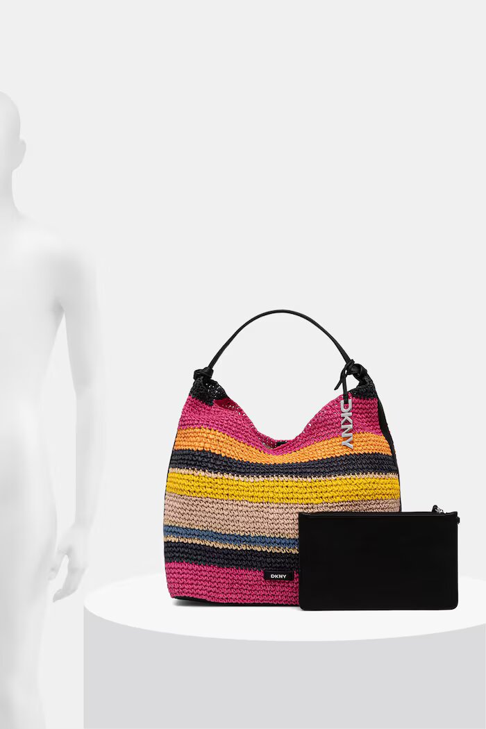 DKNY шопинг чанта дамска от сплетена материя PAULA многоцветна R61CYO07