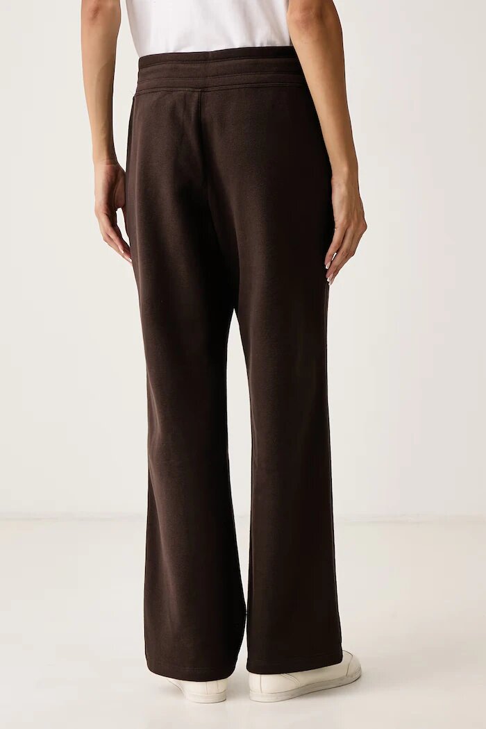 DKNY спортен панталон дамски с памук кафяв DP6P3801