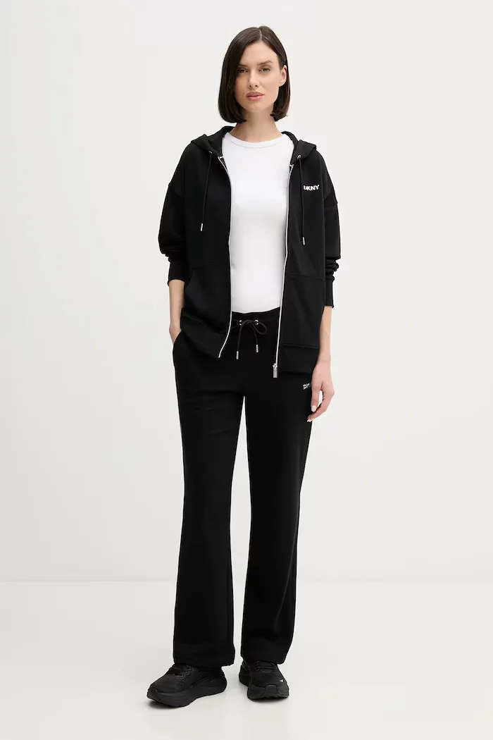 DKNY Спортен панталон в черно с изчистен дизайн DP6P3794