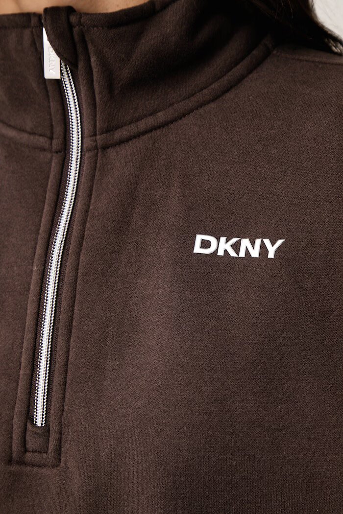 DKNY суичър дамски с памук кафяв DP6T1652