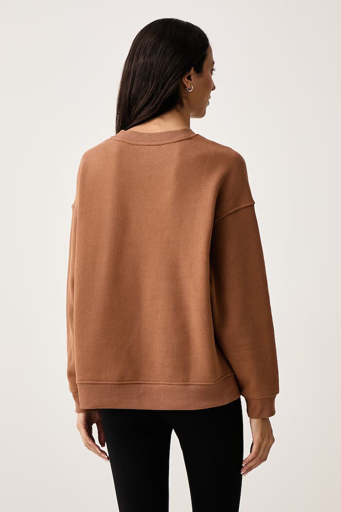 DKNY суичър дамски с памук кафяв DP6T1829