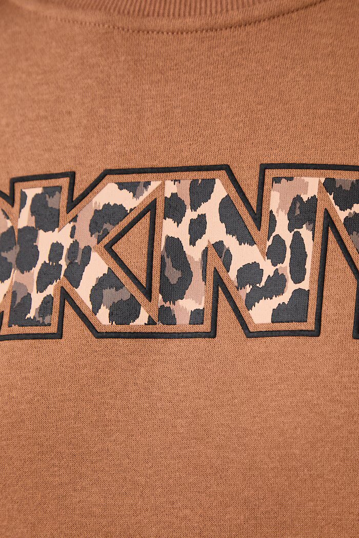 DKNY суичър дамски с памук кафяв DP6T1829
