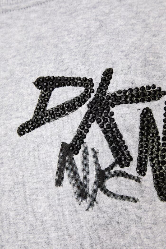 DKNY суичър дамски с памук сив DP6T1845