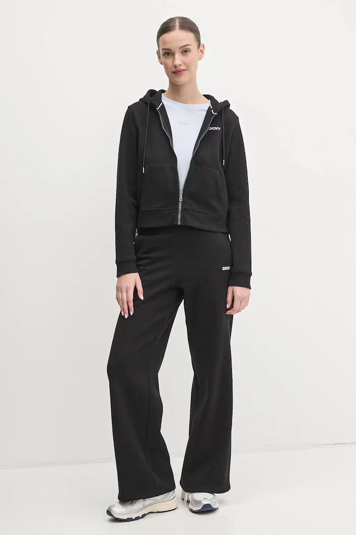 DKNY Суичър в черно с качулка с изчистен дизайн DP5J9508