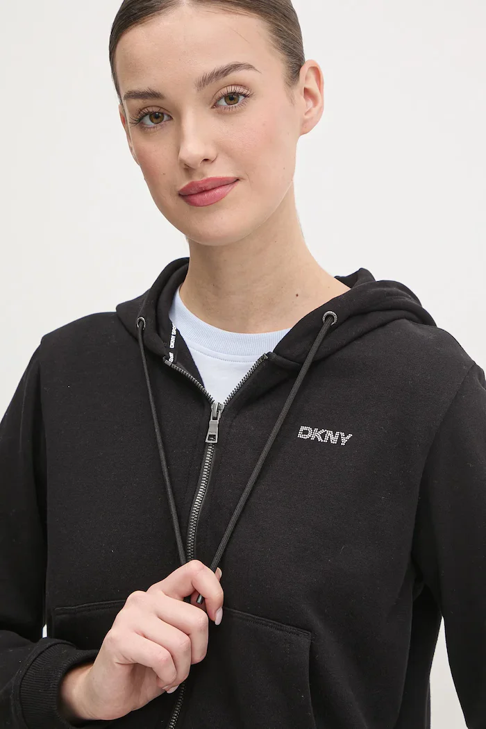 DKNY Суичър в черно с качулка с изчистен дизайн DP5J9508