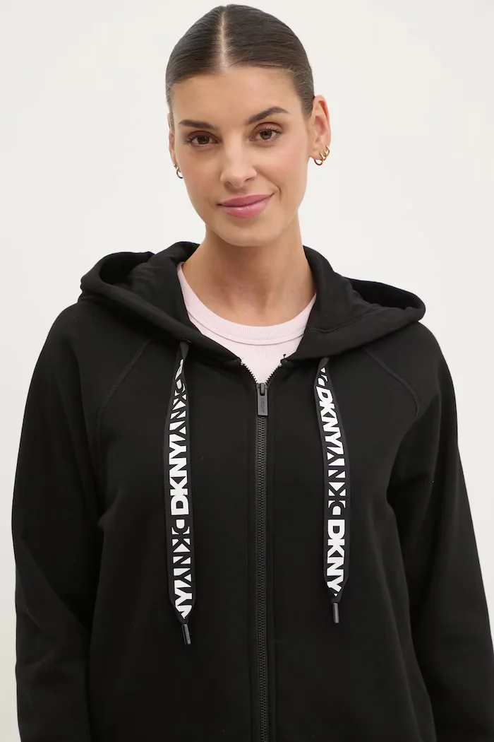 DKNY Суичър в черно с качулка с изчистен дизайн DP5J9510