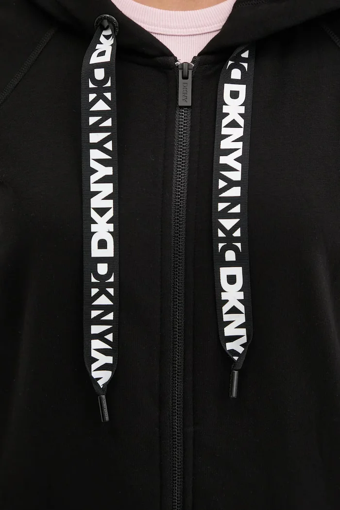 DKNY Суичър в черно с качулка с изчистен дизайн DP5J9510