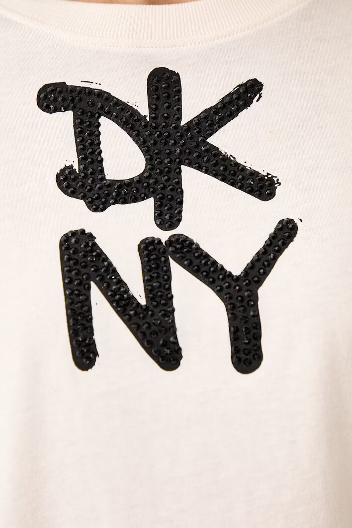DKNY тениска дамска от памук бежова DP6T1846