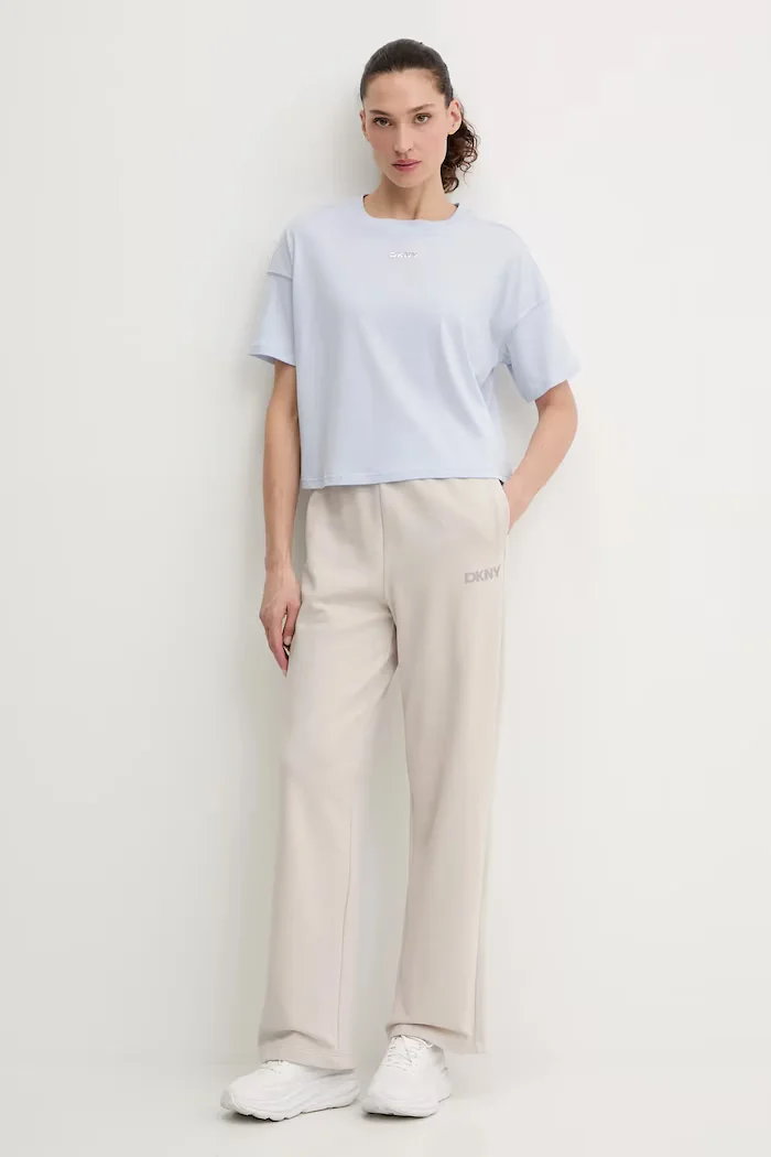 DKNY тениска дамска от памук синя DP6T1662