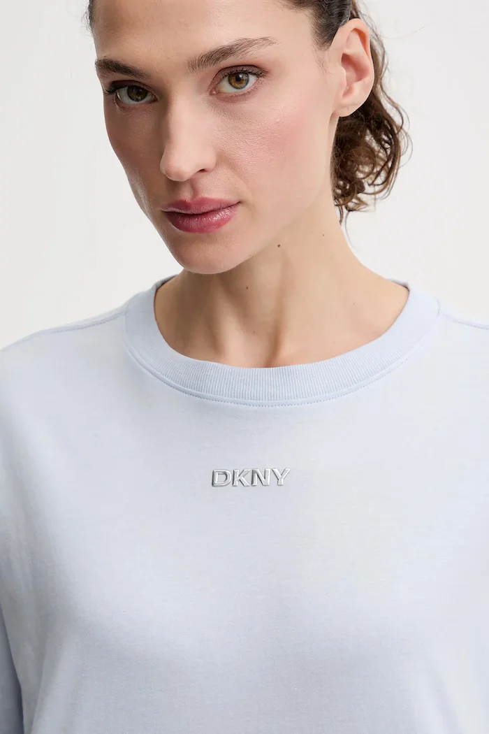 DKNY тениска дамска от памук синя DP6T1662