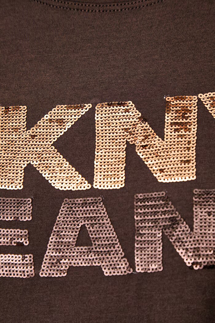 DKNY тениска дамска с памук кафява DJ6T1846