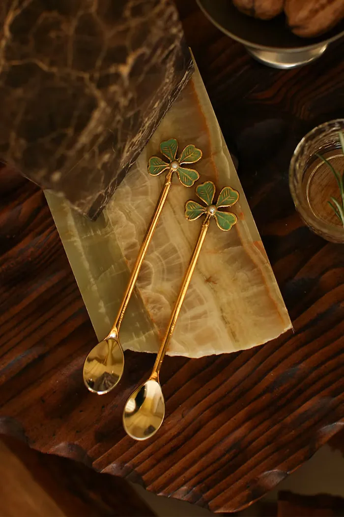 Doing Goods Чаена лъжичка Lucky Clover 125 x 25 05 cm (2 броя)