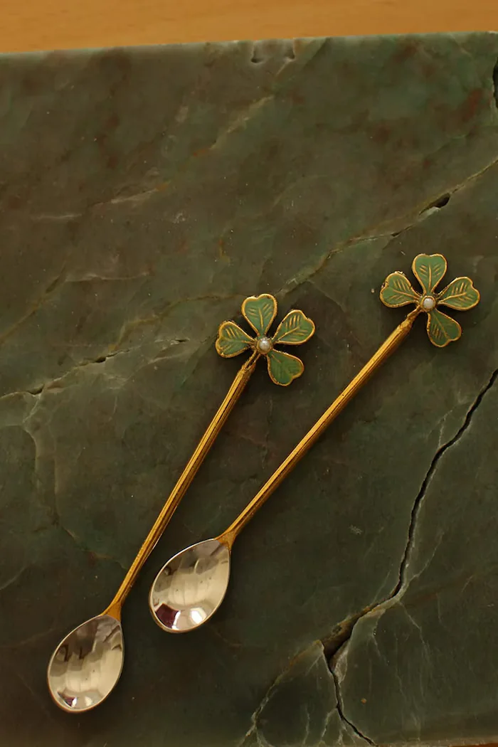 Doing Goods Чаена лъжичка Lucky Clover 125 x 25 05 cm (2 броя)