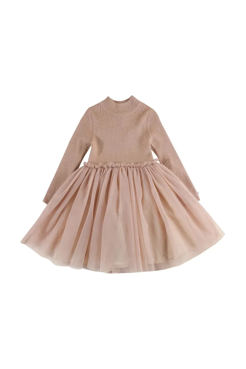 Donsje Бебешка вълнена рокля Lotus Dress