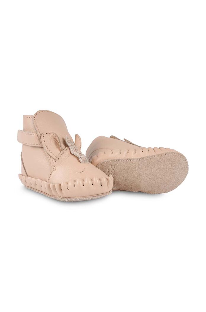 Donsje Бебешки кожени обувки Kapi Special Booties Unicorn в розово 1028305