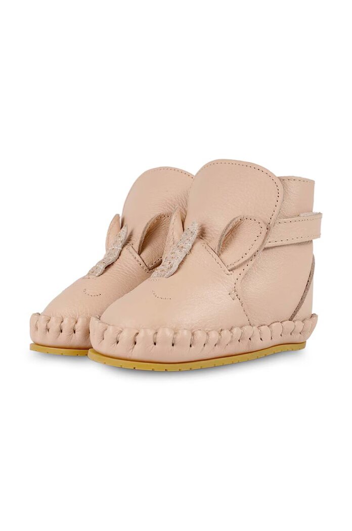 Donsje Бебешки кожени обувки Kapi Special Booties Unicorn в розово 1028305