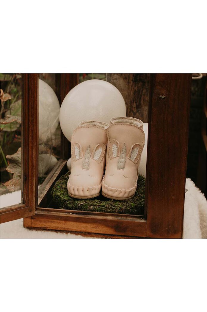 Donsje Бебешки кожени обувки Kapi Special Booties Unicorn в розово 1028305