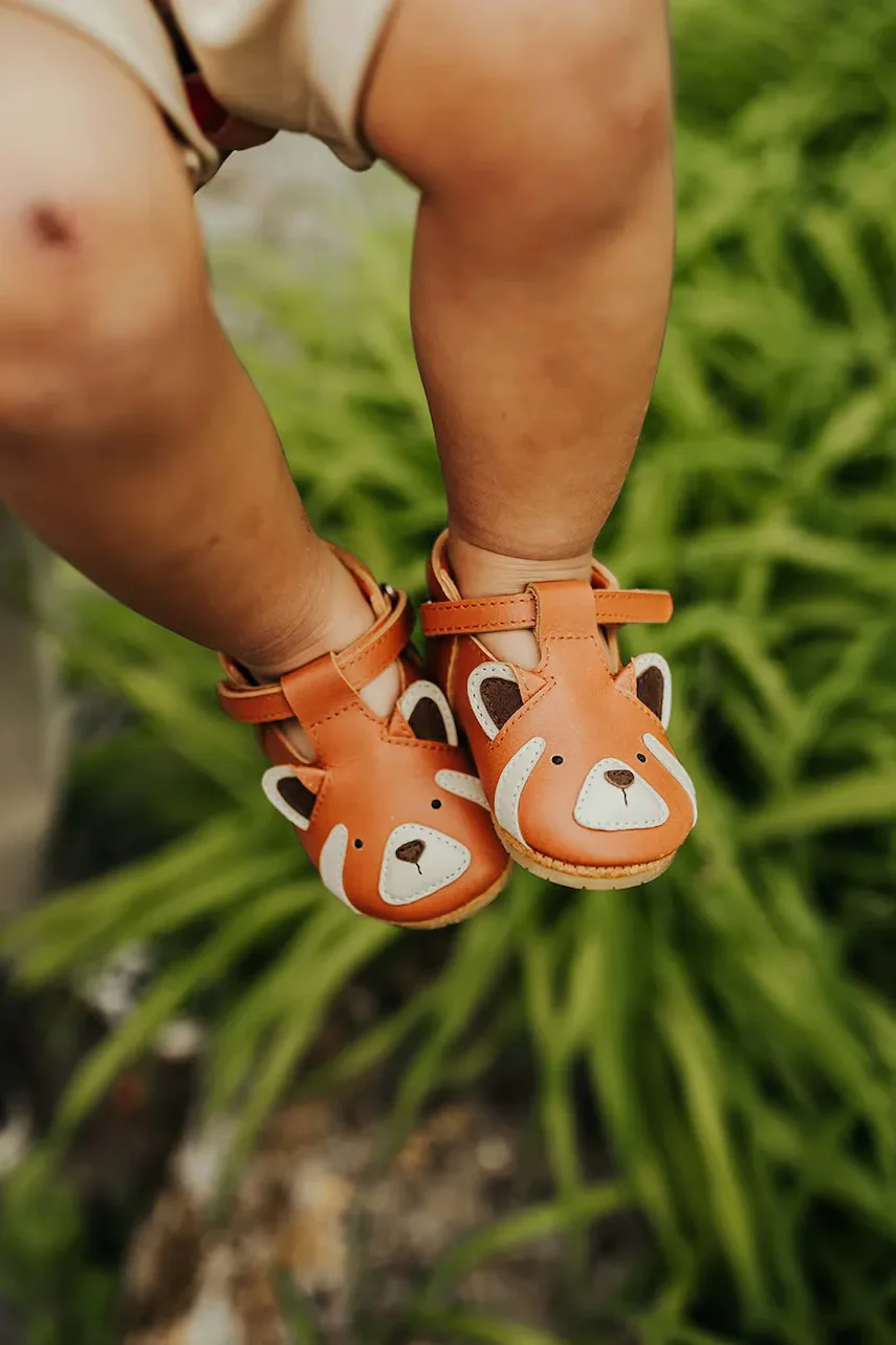 Donsje Бебешки кожени обувки Spark Special Shoes Red Panda