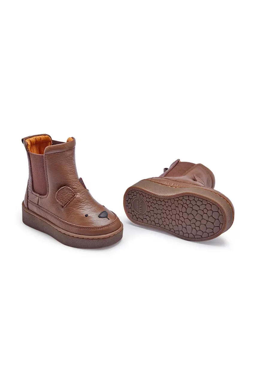 Donsje Бебешки кожени обувки Thudo Classic Boots Bear