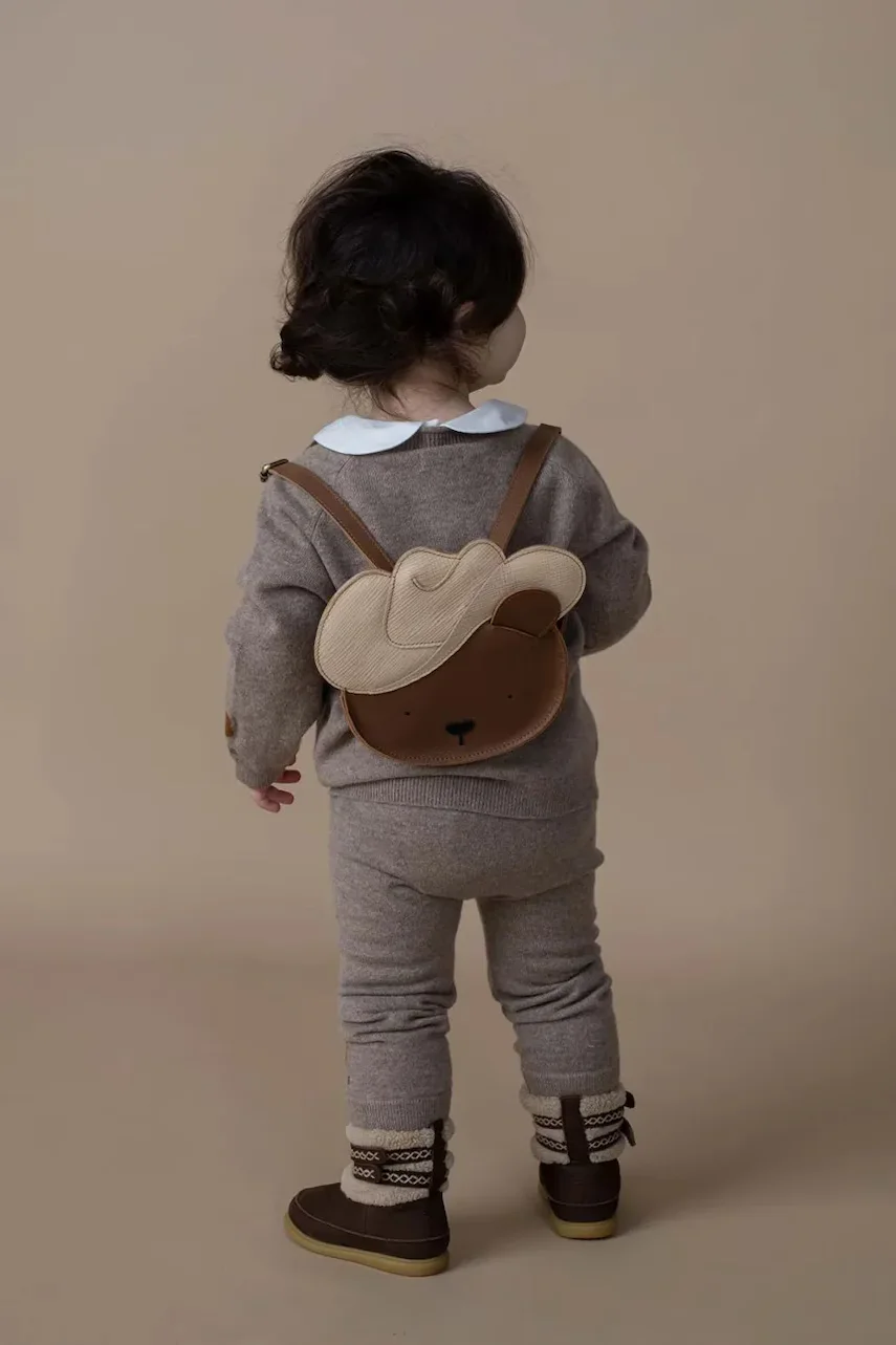 Donsje Детска кожена раница Stanzen Backpack Cowboy Bear