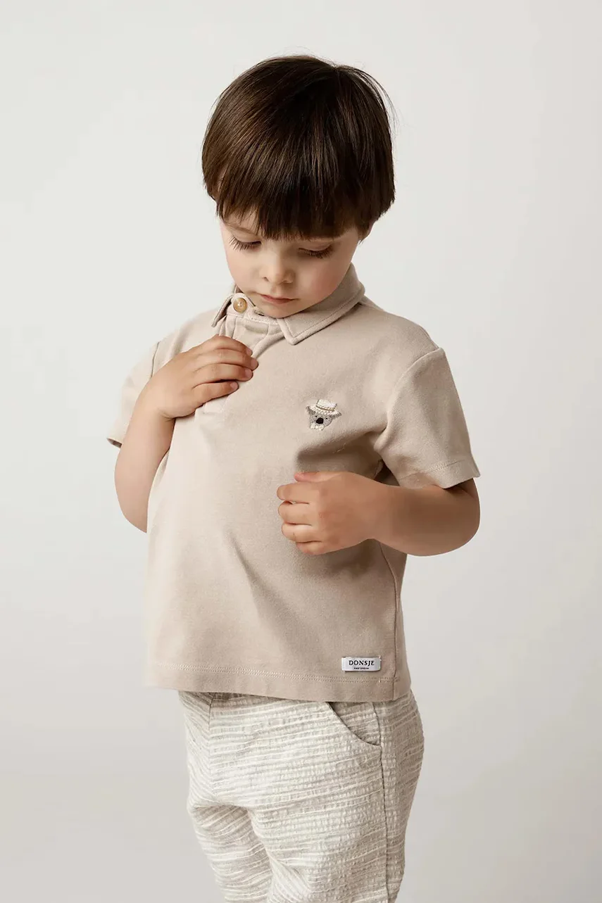 Donsje Детска памучна тениска с яка Wouti Shirt Groom