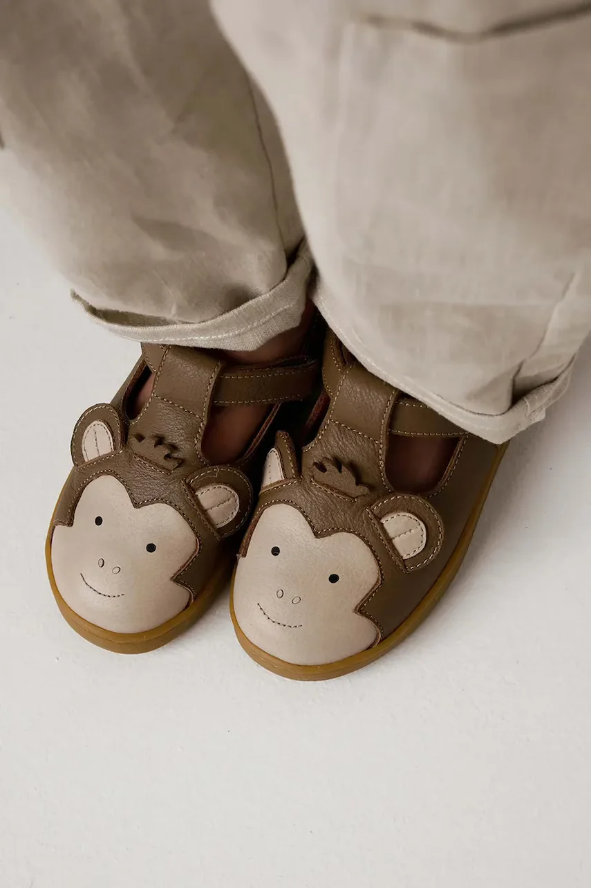 Donsje Детски половинки обувки от кожа Sunni Special Shoes Monkey