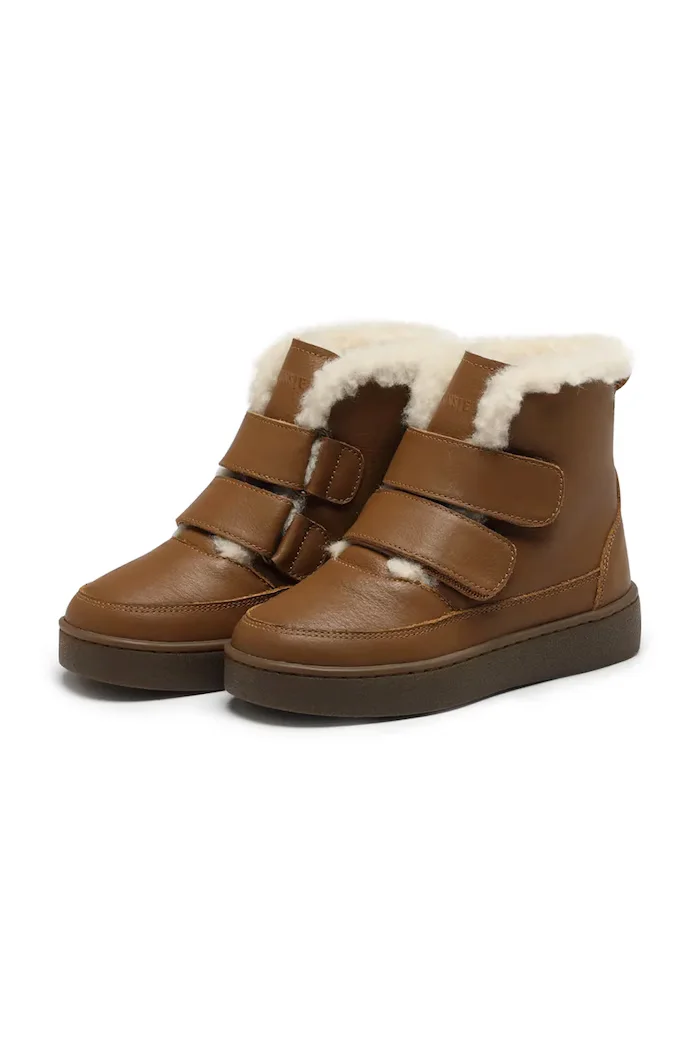Donsje Детски велурени зимни обувки Clenn Boots в тъмносиньо 2017700