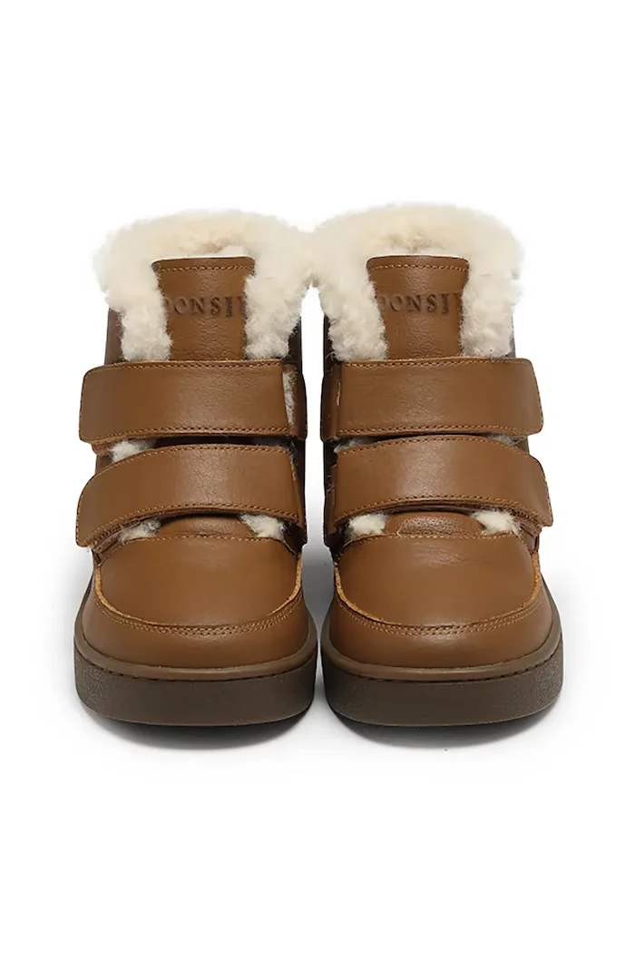 Donsje Детски велурени зимни обувки Clenn Boots в тъмносиньо 2017700