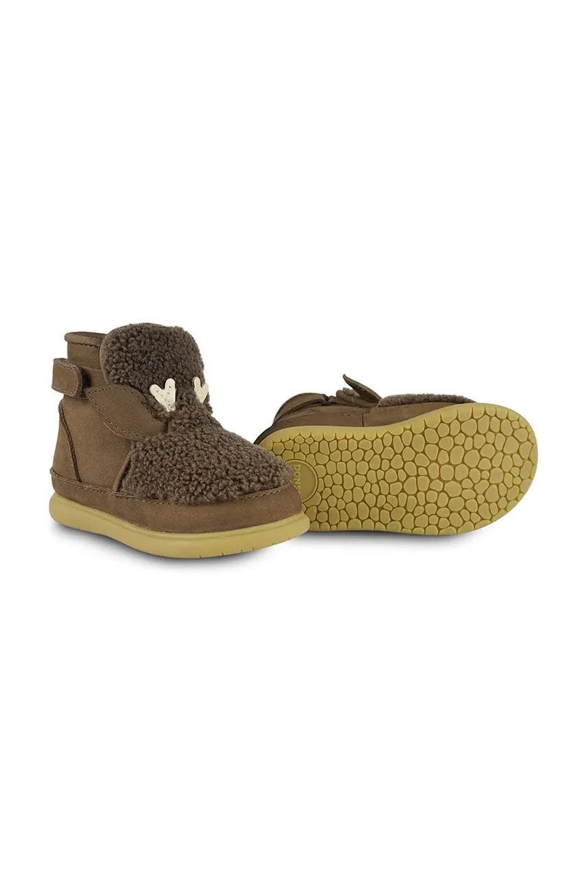Donsje Детски велурени зимни обувки Roumi Shoes Stag