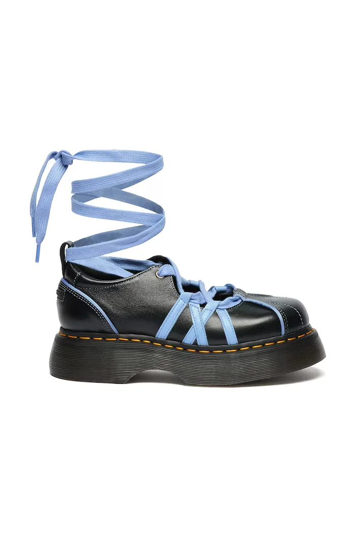 Dr. Martens балеринки от кожа Buzz Ballerina Lace Up Shoe черни DM42842001