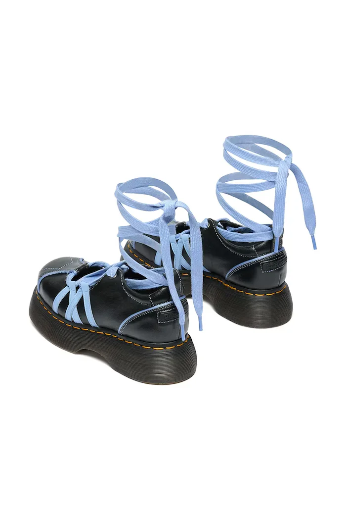 Dr. Martens балеринки от кожа Buzz Ballerina Lace Up Shoe черни DM42842001