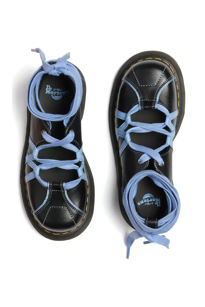 Dr. Martens балеринки от кожа Buzz Ballerina Lace Up Shoe черни DM42842001