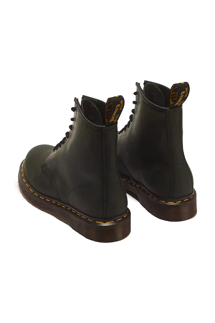 Dr Martens боти от кожа 1460 зелени DM11822300