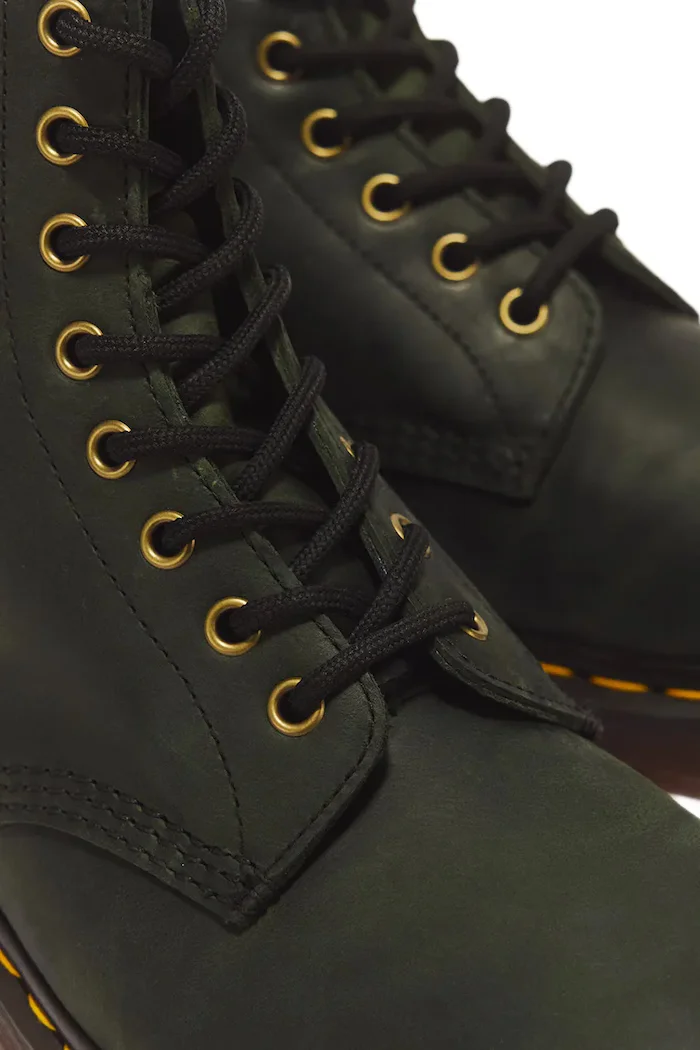 Dr Martens боти от кожа 1460 зелени DM11822300